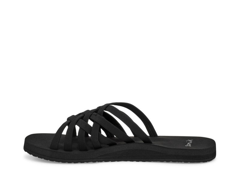 Sanuk Rio Slide Women's Flip Flops Black | Canada 102GSO